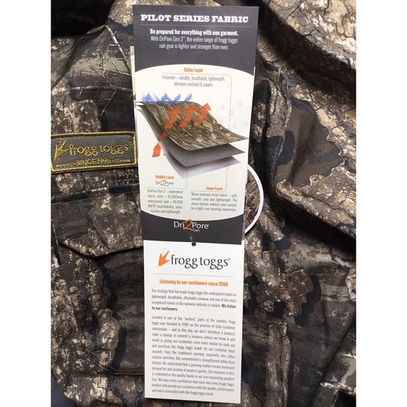 Frogg Toggs Pilot, Real Tree Camo Shirt/Jacket, Water proof, Lifetime Warranty! - Picture 7 of 10